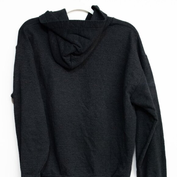 Black Fleece Pullover Hoodie With Front Pocket For Adults - Picture 8 of 8